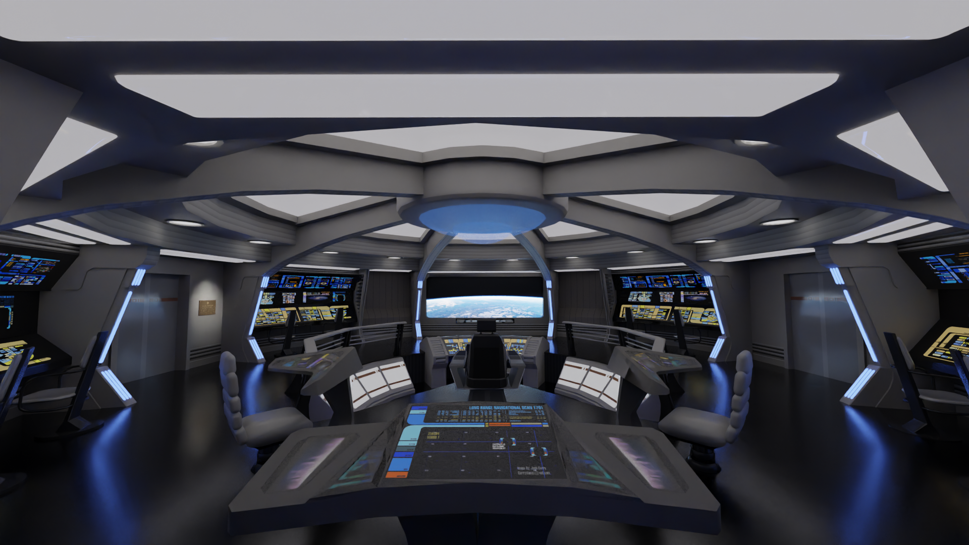 USS Typhon bridge facing the main viewer